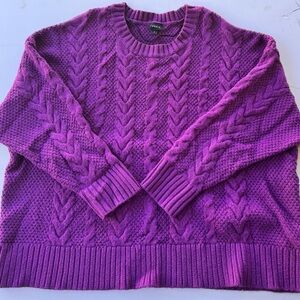 Torrid Purple Cable Knit Plus Size Sweater | Size 3 | Crewneck